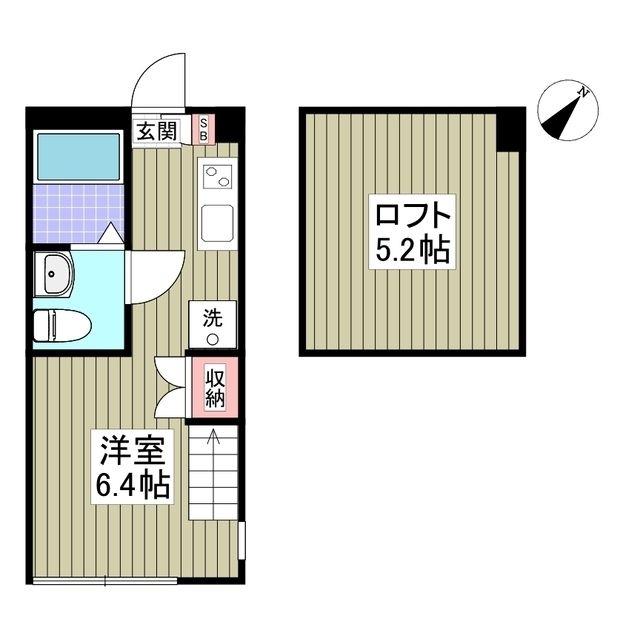 ヴィルナタル(ワンルーム/1階)の間取り写真