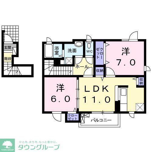 東武野田線 塚田駅 徒歩23分 2階建 築16年(2LDK/2階)の間取り写真