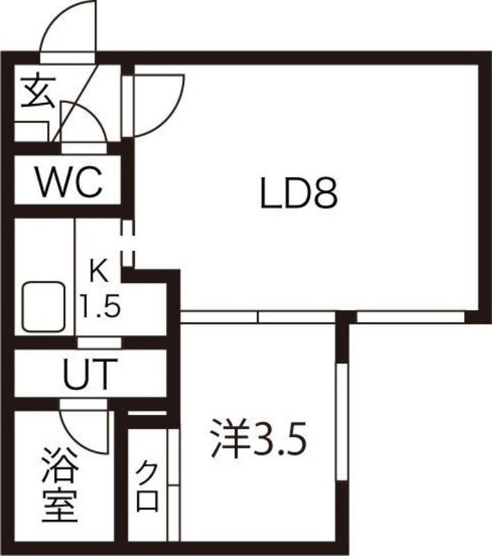 アーバンクラスタ元町II(1LDK/2階)の間取り写真