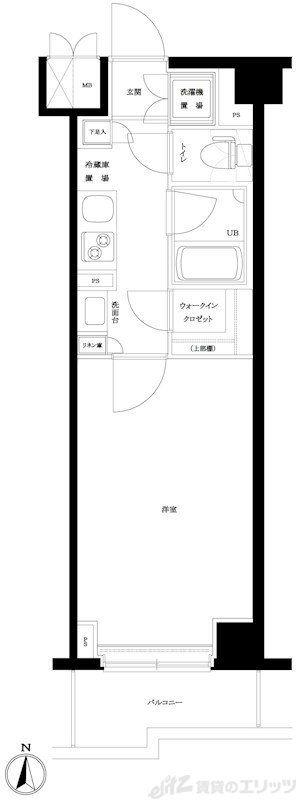 ルーブル亀戸天神前(1K/8階)の間取り写真