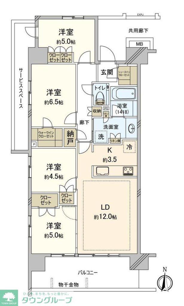 プラウドシティ吉祥寺(4SLDK/5階)の間取り写真