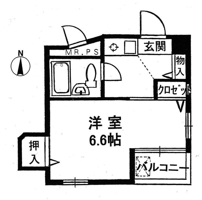 モリタマンション(1K/2階)の間取り写真