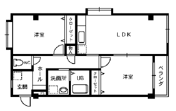 コーポみらい(2LDK/1階)の間取り写真