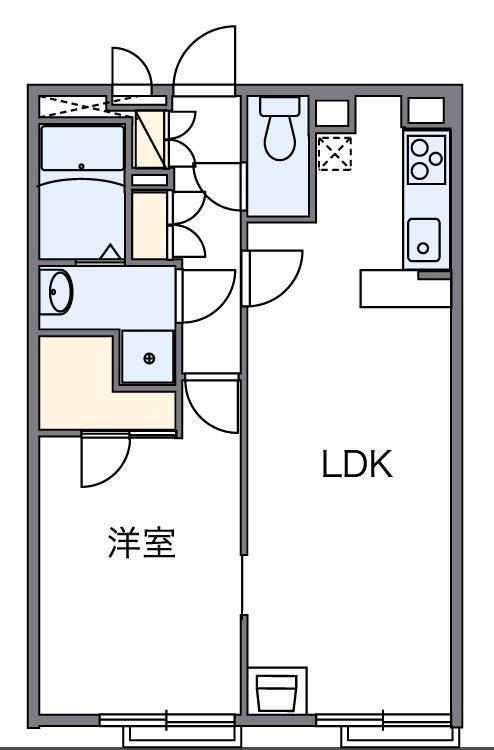 エイムフル北千住(1LDK/3階)の間取り写真