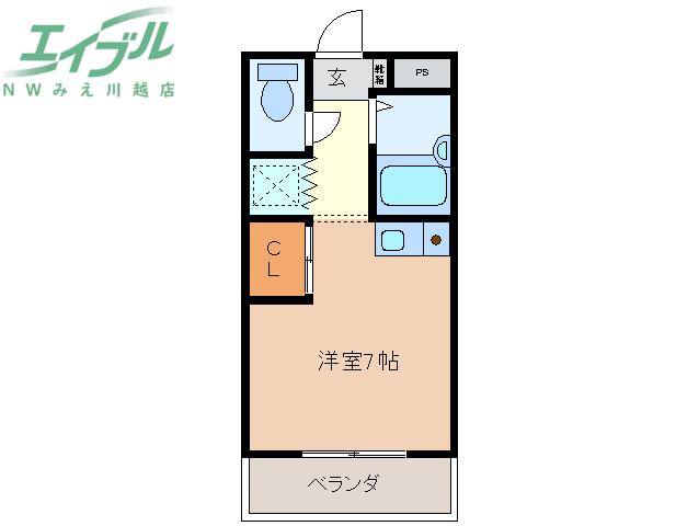 ラフレシール山城(ワンルーム/4階)の間取り写真