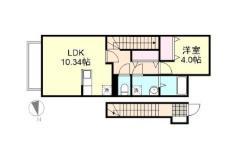 オルトシア(1LDK/2階)の間取り写真