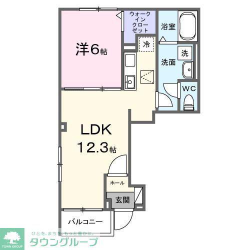グロウヒルズ(1LDK/1階)の間取り写真