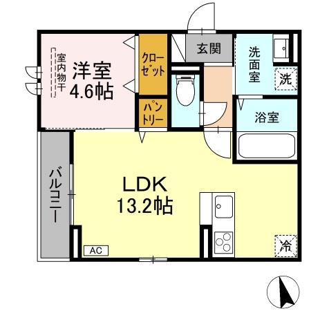 フタバテラス(1LDK/3階)の間取り写真