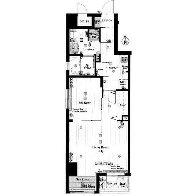 エスアール自由が丘(1LDK/4階)の間取り写真