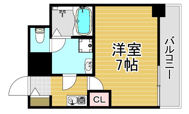 MEET ME 梅田西(1K/7階)の間取り写真