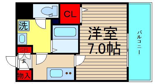 フォーリアライズ大正ソーレ(1K/9階)の間取り写真
