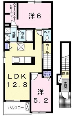 セイバリーフォレスト 川田町(2LDK/2階)の間取り写真