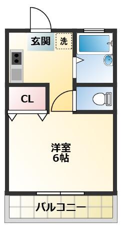 澤登ハイツE(1K/2階)の間取り写真