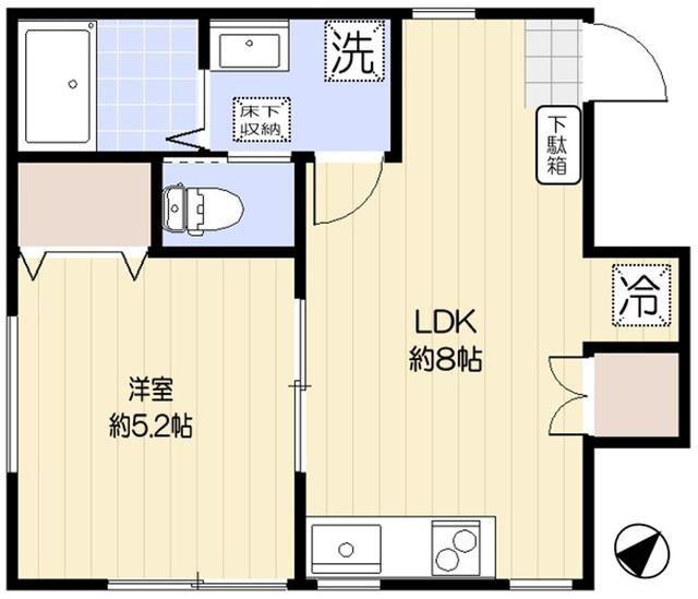 ルノン千川(1LDK/1階)の間取り写真