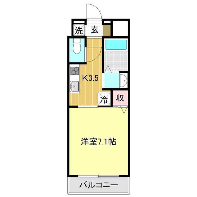 コーラル(1K/1階)の間取り写真