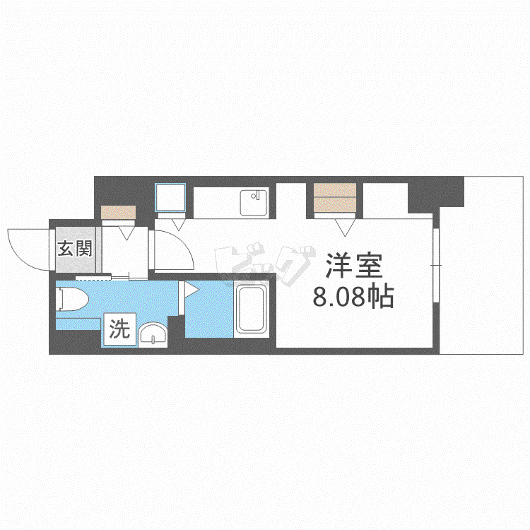 パシフィックタワー札幌(1K/13階)の間取り写真