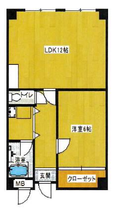 ライフステージ大仙(1LDK/4階)の間取り写真