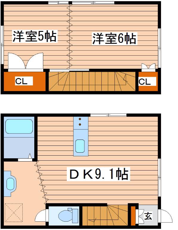 PEAR・HOUSE(2DK/1階)の間取り写真