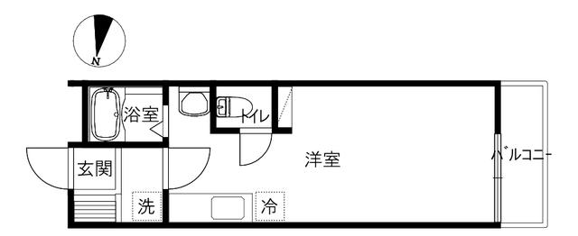サンリバー大川(ワンルーム/2階)の間取り写真