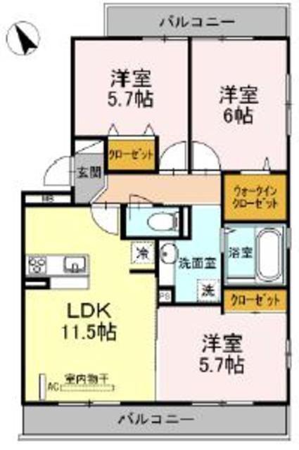 TORTUGAA(3LDK/2階)の間取り写真