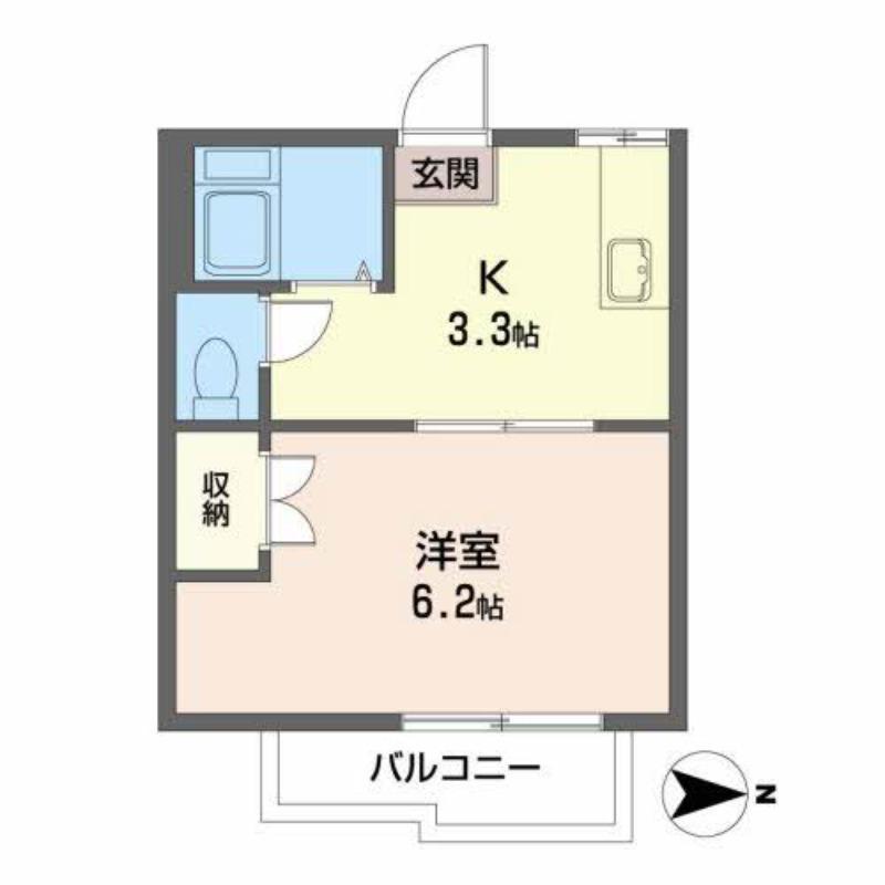コーポ白鳥(1K/2階)の間取り写真