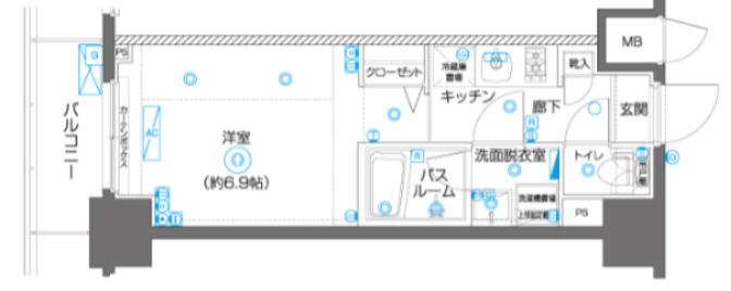 ズーム横濱イースト(1K/8階)の間取り写真