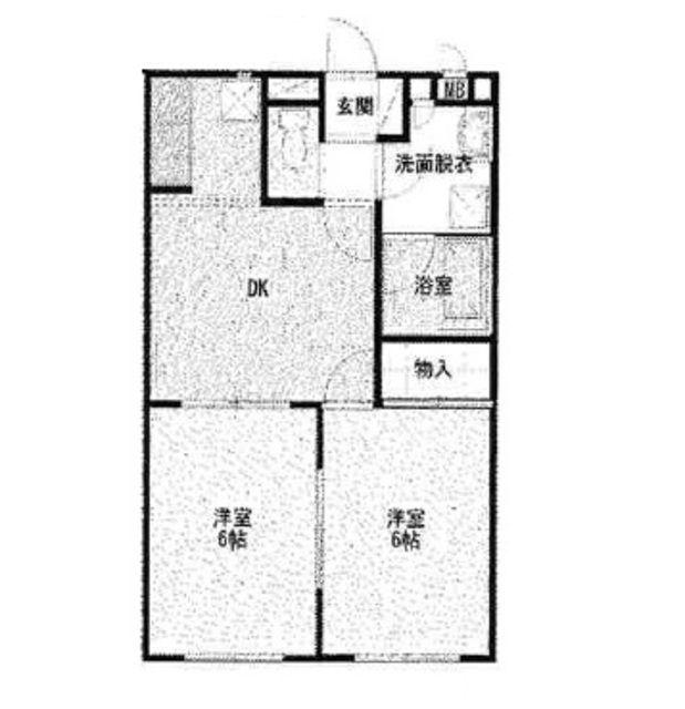 エクレールⅠ(2DK/2階)の間取り写真
