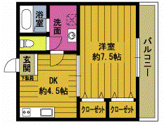 アネックス井元(1DK/1階)の間取り写真