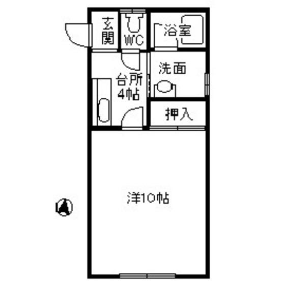 コーポ一徳(1K/1階)の間取り写真