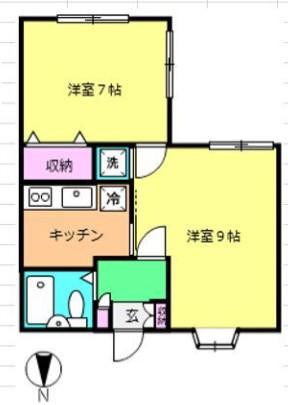 Fコート梶ヶ谷(2K/1階)の間取り写真