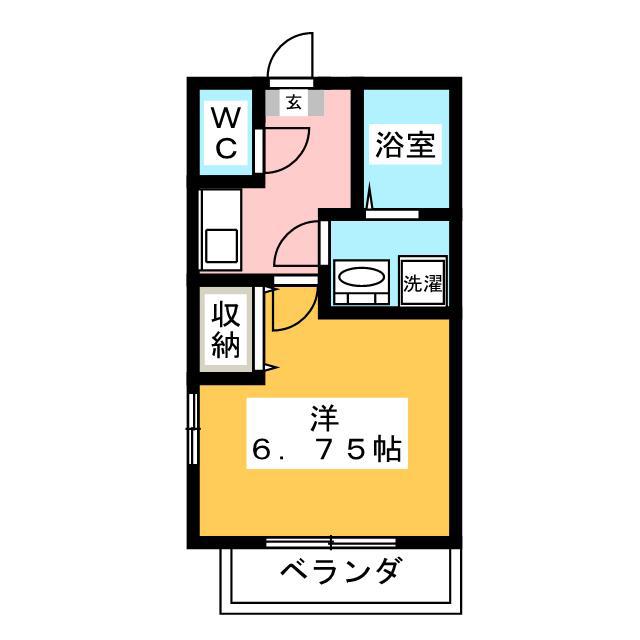 アネックスII(1K/2階)の間取り写真