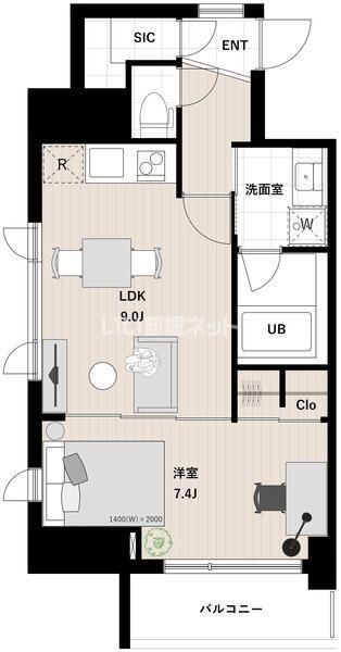 アーバンパーク清澄白河(1LDK/4階)の間取り写真