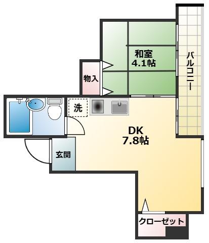 第2七耀マンション(1DK/6階)の間取り写真