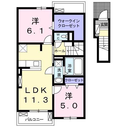 フィデール カーサー(2LDK/2階)の間取り写真