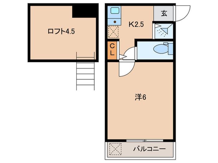 ラーク戸田公園(1K/1階)の間取り写真