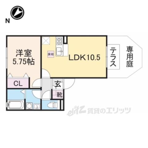 ブルームフォレストⅡ(1LDK/1階)の間取り写真