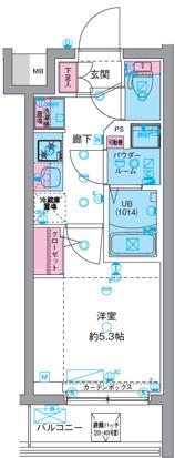 ジェノヴィア天王台(1K/3階)の間取り写真