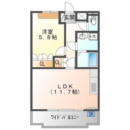 ファミリアーナ(1LDK/1階)の間取り写真