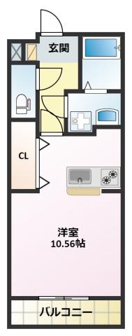 グランストーク北浦(ワンルーム/4階)の間取り写真