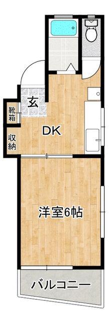 バンブー山十(1DK/3階)の間取り写真
