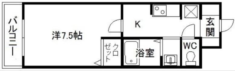 エクセレント比恵(1K/10階)の間取り写真