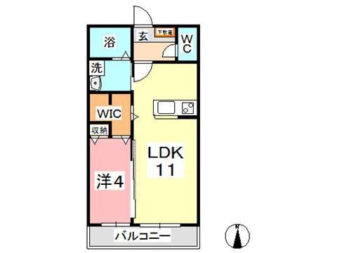 アーツユニティ(1LDK/1階)の間取り写真