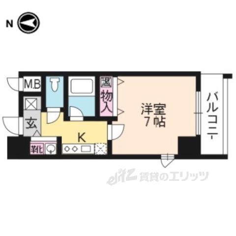 ウエストSIDEI(1K/8階)の間取り写真
