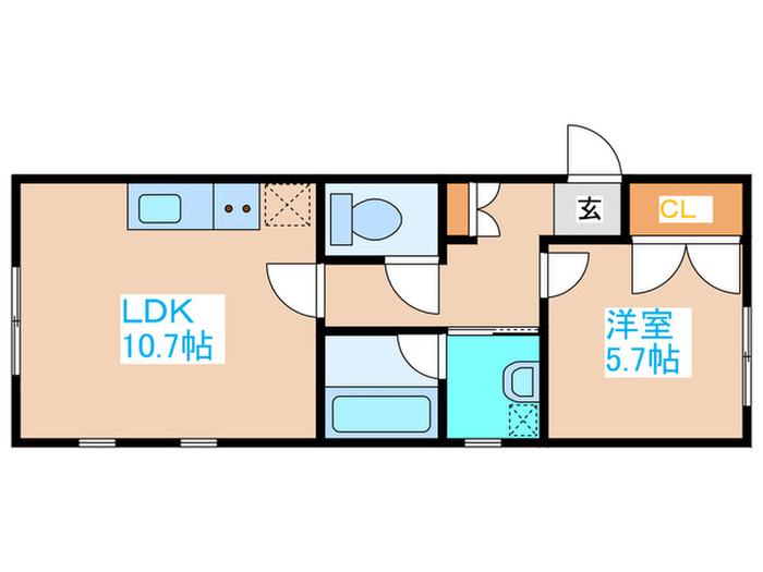 しらかばハイツ(1LDK/3階)の間取り写真