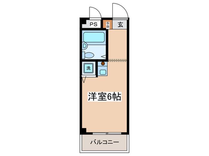 ヴィラパルパライソ(ワンルーム/3階)の間取り写真
