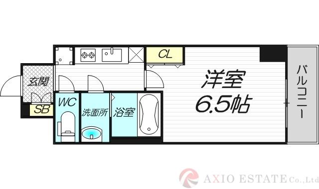 アルティザ江坂(1K/3階)の間取り写真