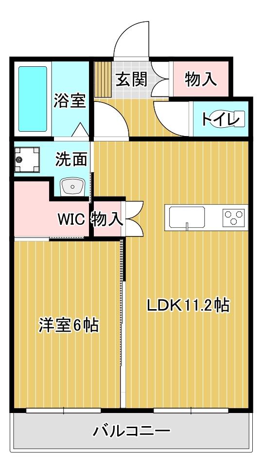 LEUCADIA(1LDK/1階)の間取り写真