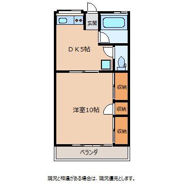 ササキコーポ(1DK/2階)の間取り写真