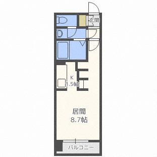 グレイスコート北18条(1K/2階)の間取り写真