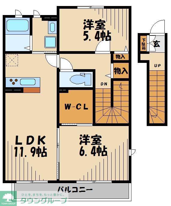 プラータノ(2LDK/2階)の間取り写真